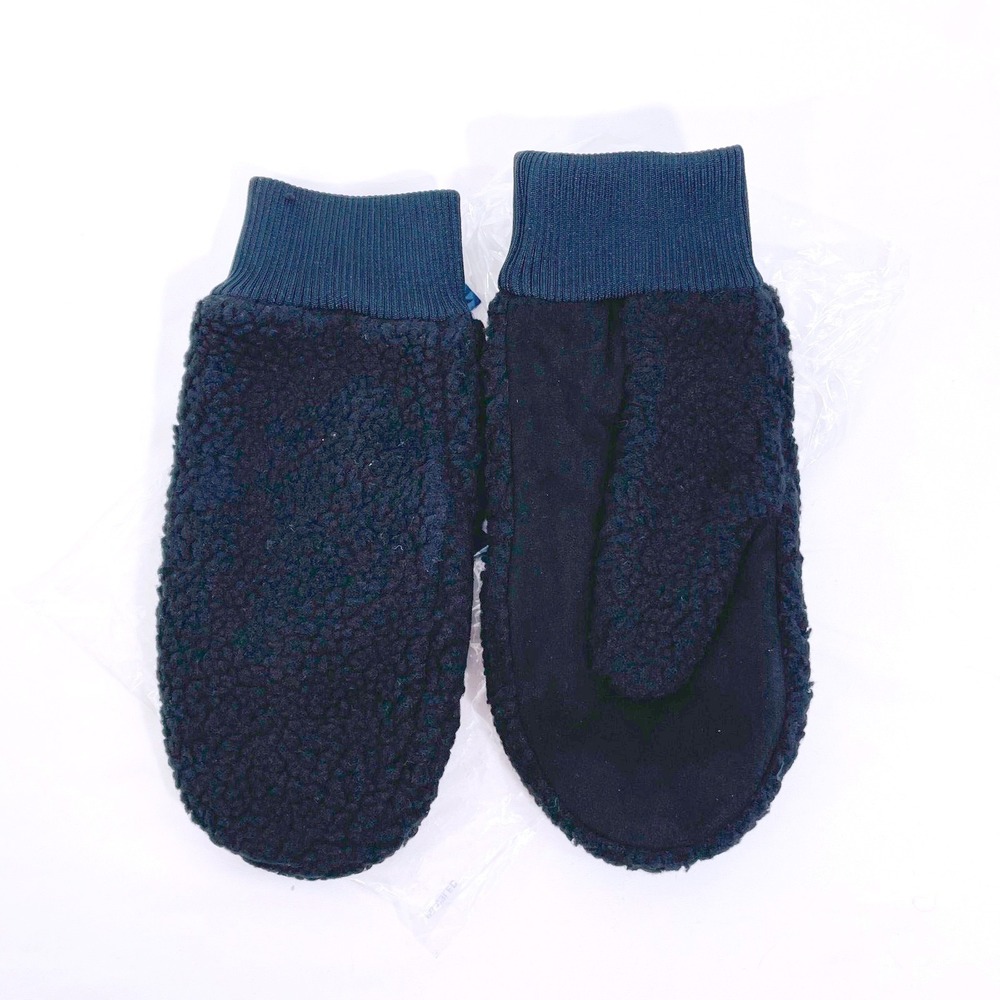 NEW Lands End Sherpa Mittens Black Women's L/XL 532842‎